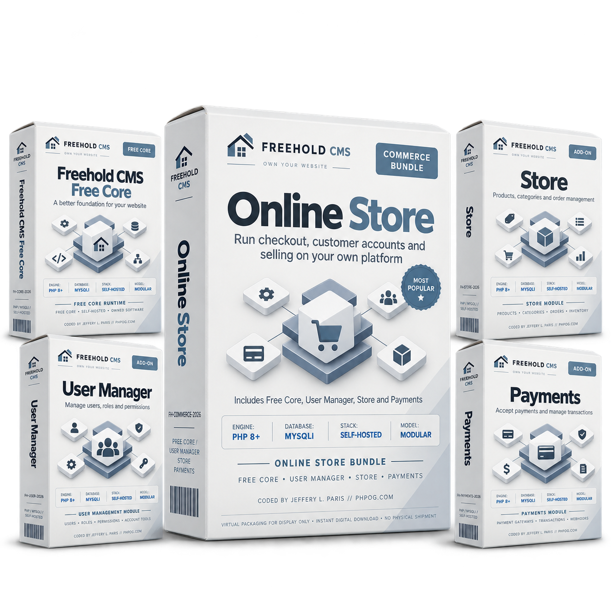 Freehold CMS Online Store bundle product boxes